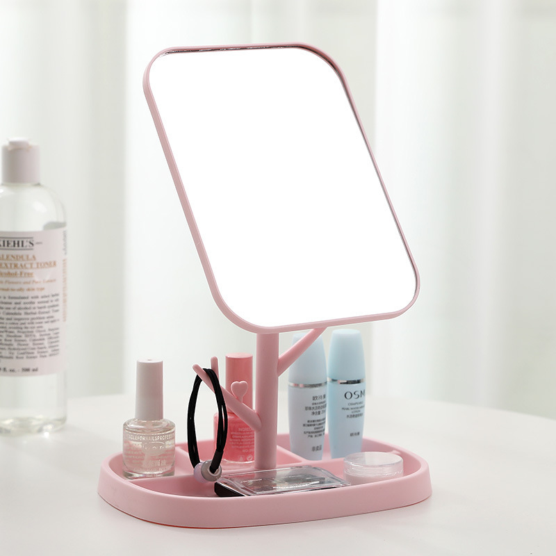 High Definition Large Size Makeup Mirror Desktop Swivel Princess Student Dorm Room Desktop Cosmetic Mirror Beauty Intake Mirror Girl