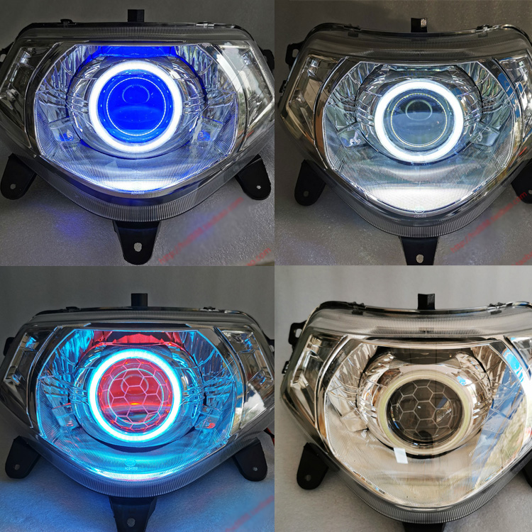 Suitable for Honda WH125T-5 Festive Shark Retrofit Double Light Lens Angel Eye Xenon Lamp Headlight Assembly-Taobao