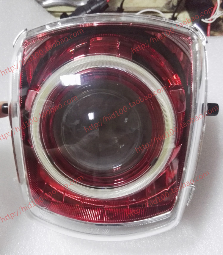 酷 CUXI100 xe máy Xenon ống kính đôi lắp ráp sửa đổi đèn pha Q5 biển 5 thiên thần mắt quỷ đèn halogen xe may
