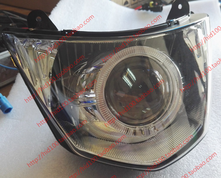 Siêu sáng đỏ kho báu xe máy đôi ánh sáng ống kính xenon đèn thiên thần mắt quỷ mắt - Đèn HID xe máy đèn xe wave 110