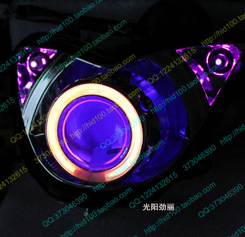 Ống kính xe máy Đèn xenon 2,5 inch Ống kính kép Xenon Đèn pha thiên thần mắt quỷ mắt cá sửa đổi đèn xe dream