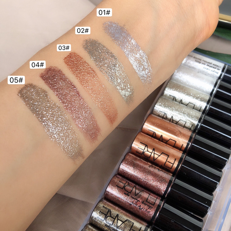 Bút kẻ mắt sáng bóng thạch ướt ướt sequin bóng mắt lỏng Jin Cong nhấp nháy tằm bút giọt nước mắt trang điểm giai đoạn trang điểm - Bóng mắt bảng mắt romand