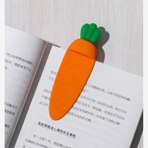 Creative cute carrot 3D three-dimensional bookmark soft silicone cartoon cultural and creative student childrens reading bookmark book page clip