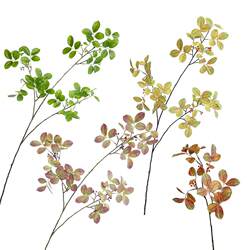 Artificial Single Branch with Fruit, Purple-Flowered Plant with Fake Leaves, Green Plant with Realistic Texture, Suitable for Living Room, Home Decor, Wedding, Autumn Color Decoration