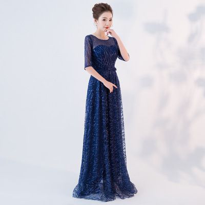 Buổi tối ăn mặc 2019 New tiệc Noble và Elegant dài Champagne Bridesmaids Công ty tiệc chủ chiếc váy