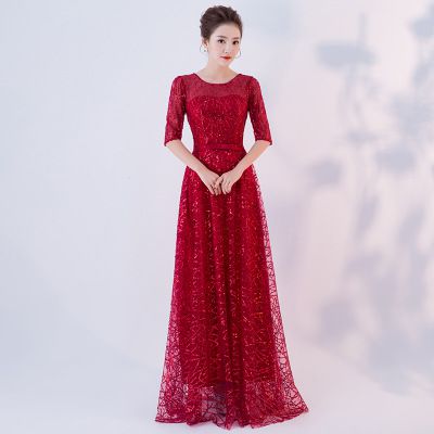 Buổi tối ăn mặc 2019 New tiệc Noble và Elegant dài Champagne Bridesmaids Công ty tiệc chủ chiếc váy