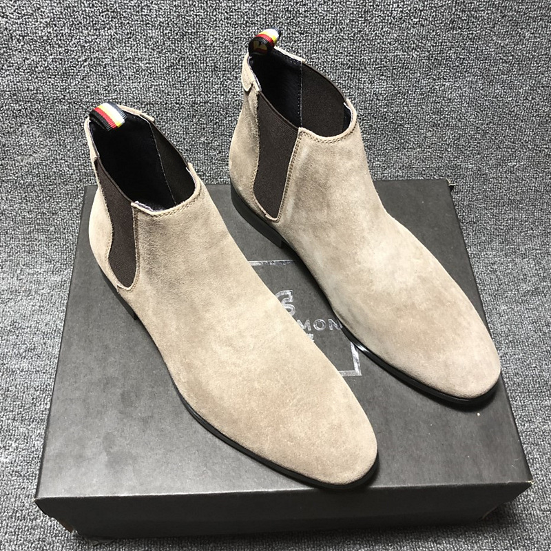 Chelsea boots men's pointed leather ankle boots winter CHELSEA BOOT British new trendy all-match men's boots