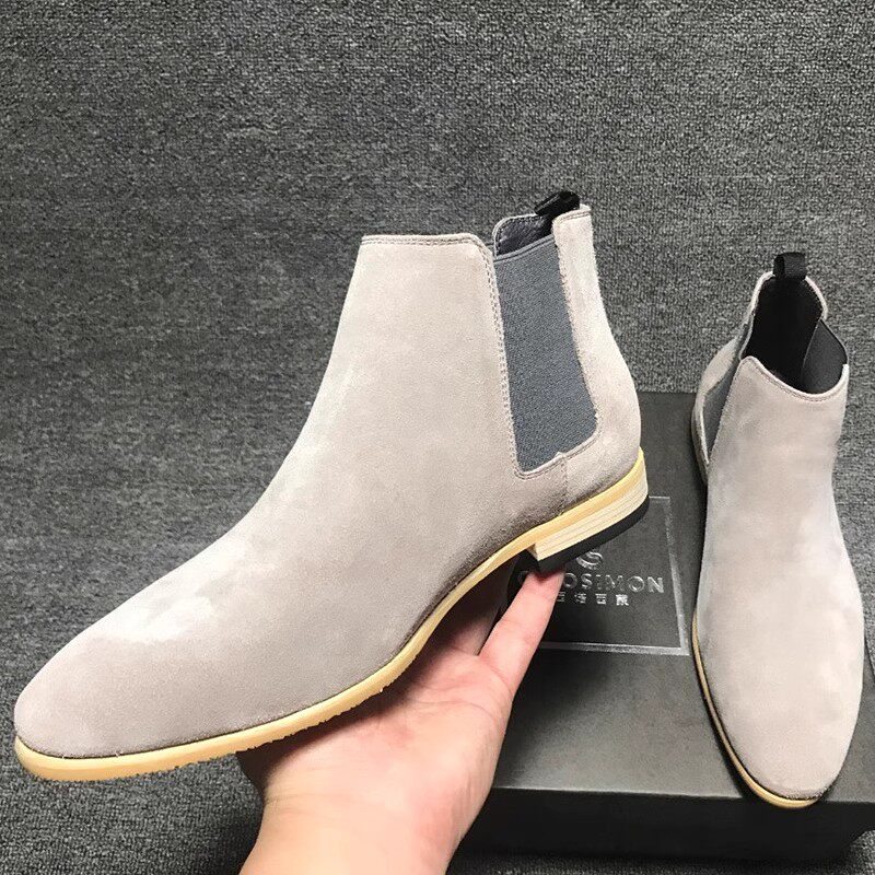 Челси сапоги 切尔西靴男英伦短靴马丁靴chelsea boot欧美拼色真皮尖头男士靴子 Cirosimon