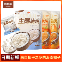 2 bags of Tikta Fruit Raw Coconut Crispy Blocks Coconut Chips Snacks Spicy Cheese Dried Coconut Hainan Specialty Coconut Meat