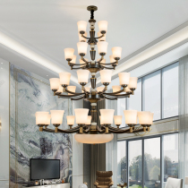 Modern simple copper chandelier American sealing dust-proof mosquito-proof living room dining room bedroom study new Chinese chandelier