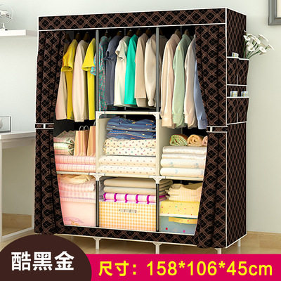 Xinjiang ການຂົນສົ່ງຟຣີງ່າຍດາຍ wardrobe resin wardrobe ປະກອບ fabric ຕູ້ໃຫ້ເຊົ່າຫ້ອງນອນຂະຫນາດນ້ອຍເຮືອນຜ້າ wardrobe ຫ້ອຍການເກັບຮັກສາ