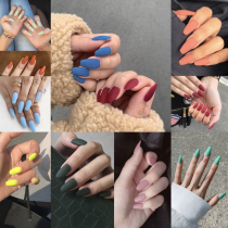 European and American matte with long false nails detachable wearing style A patch finished product innet red bright colour meryl jelly