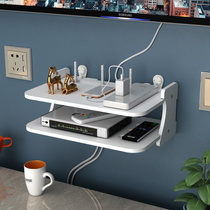 Living room TV wall set-top box rack shelf Router storage box Wall-mounted decorative partition Bedroom free hole