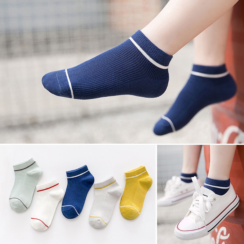 Children Socks Spring Autumn Summer Ultra Slim Mesh Breathable Not Feet Smelly Cotton Socks Male And Female Middle Short Cylinder Invisible Socks