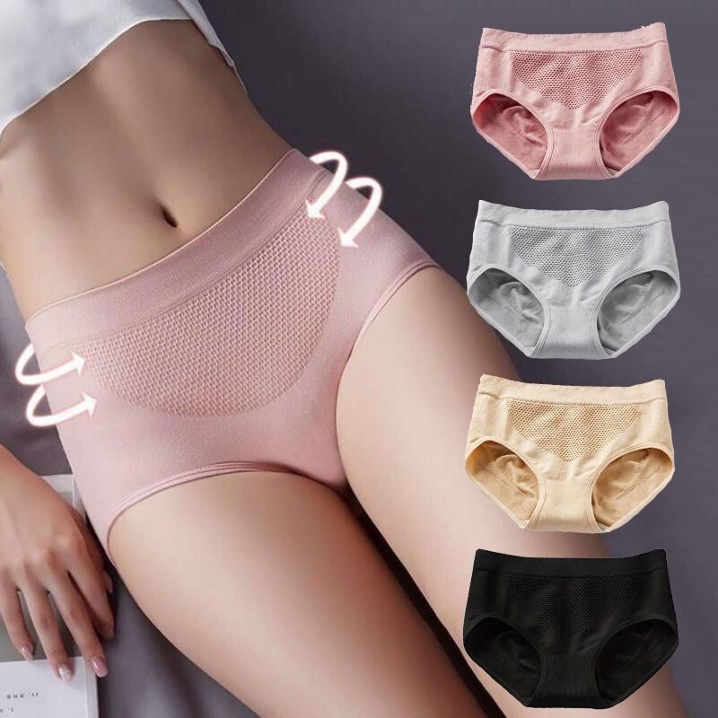 Article 2-6 Dress Lady Briefs Female Honeycomb Mid Waist Warm Palace Lift Hip bundle waist slim tummy postpartum Abdominal Triangle Pants Head