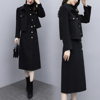2025 New Autumn and Winter Korean Style Casual Fashion Suit Skirt Large Size Temperament Jacket Woolen Two-Piece Set Women's Style