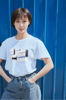 Синяя хлопковая футболка