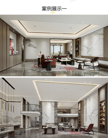 家装无主灯全套cad施工图纸平立面室内设计客厅卧室吊顶装修素材