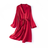 Бордовый банный халат, сексуальная пижама, длинный шелковый оберег на день рождения, комплект, для подружки невесты, популярно в интернете