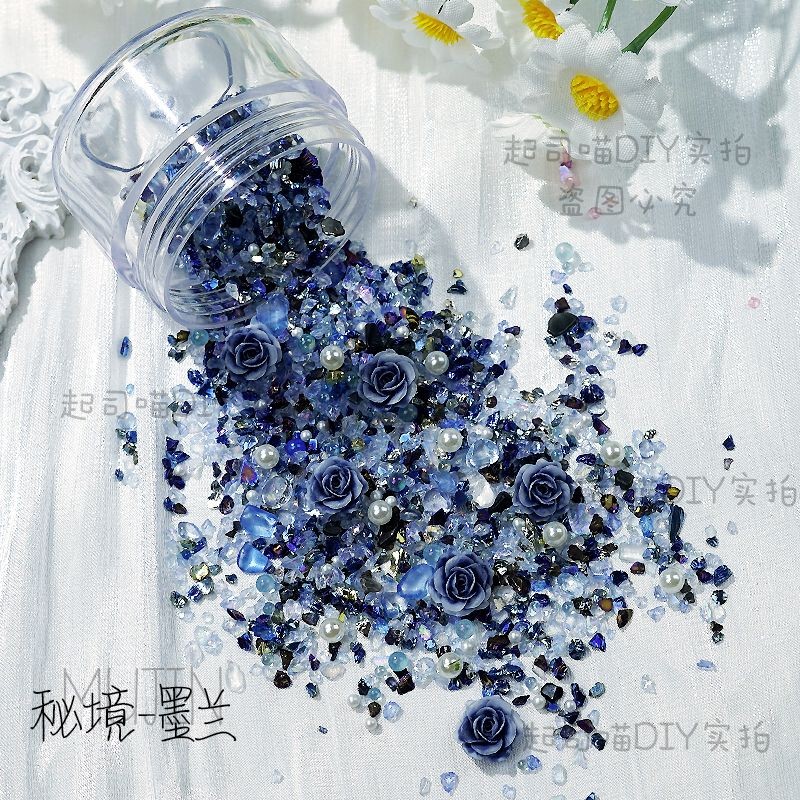 Trendy Crushed Stone Storm Rose Flower Nail Art DIY Resin Materials Crystal Clear Crystal Stone Filler Decorations
