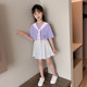 Girls suit summer dress 2022 new summer college style two-piece suit middle-aged girl summer suit skirt