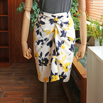 CM Cest moi summer aroma Japan imported print ruffles waist hip slim skirt spot