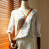 CM Cest moi stars in my heart commemorative edition European imported striped linen shirt spot