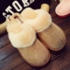 Dép cotton nữ mùa thu và mùa đông trong nhà giày đôi dày dưới nhà ấm áp không trơn trượt sau sinh lông phụ nữ