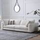 French cream wasabi style small living room simple cotton linen detachable three-person fabric direct-row cloud sofa
