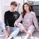 Mùa thu và mùa đông nâu trắng bánh quy gấu flannel vài người đàn ông và phụ nữ đồ ngủ dài tay san hô nhung dày bộ phim hoạt hình mùa đông đồ pijama nam