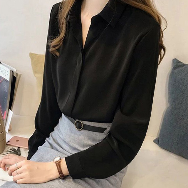 Clearance flash sale brand discount store counters shirts women's professional feminine professional long-sleeved spring and autumn chiffon work clothes tops