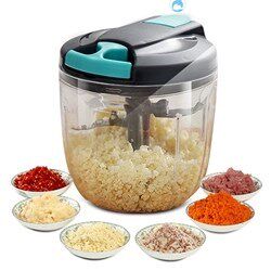 Hand-pulled meat grinder household manual pull-rope food shredder crushing vegetable cooking bowl stirring rotary chopper