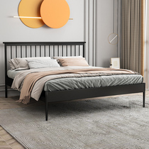 Nordic simple padded iron bed apartment bed master bedroom iron bed 1 5 single bed hotel double steel frame bed 1 8 meters