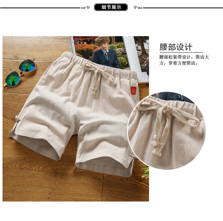 Pajama quần nam mùa hè phần mỏng cotton năm điểm home shorts quần lớn đầu mùa hè kích thước lớn lỏng quần linen