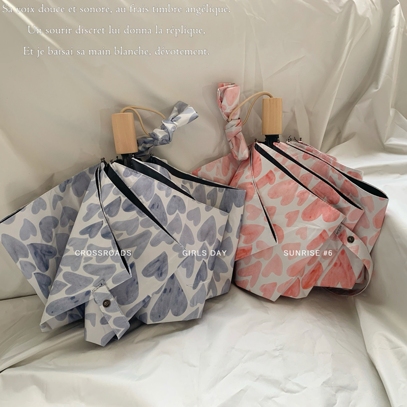 French umbrella female ins Sen parasol abstinence system folding sunny and rainy dual-use sun umbrella sun protection and UV protection