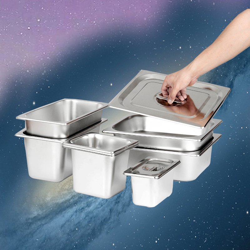Stainless steel parts pelvic square basin rectangular commercial hemp hot vegetable basin with lid container box score disc square box