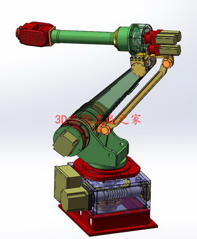 六轴坐标机器人6轴工业机械手solidwoks设计3D模型图纸