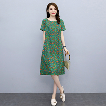 Four seasons of green womens clothing new Hangzhou 2022 Summer Korean version Temperament Even Dress Cotton Numb and Cotton Twist Dresses Cassera