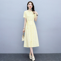 Four Seasons Green Womens Dress New Hangzhou 2022 Summer Cotton Numb to Waist Dress Design Superior Feel Dress