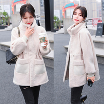 Four Seasons Green Woman Dress New Hangzhou 2021 Cut Cashmere Fur Integrated Granular Suede Coat Lamb Wool Loose Blouse