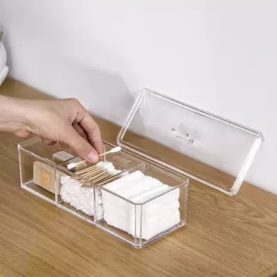 Cotton pad storage box Household acrylic desktop cotton swab storage high-quality cotton swab box transparent dustproof