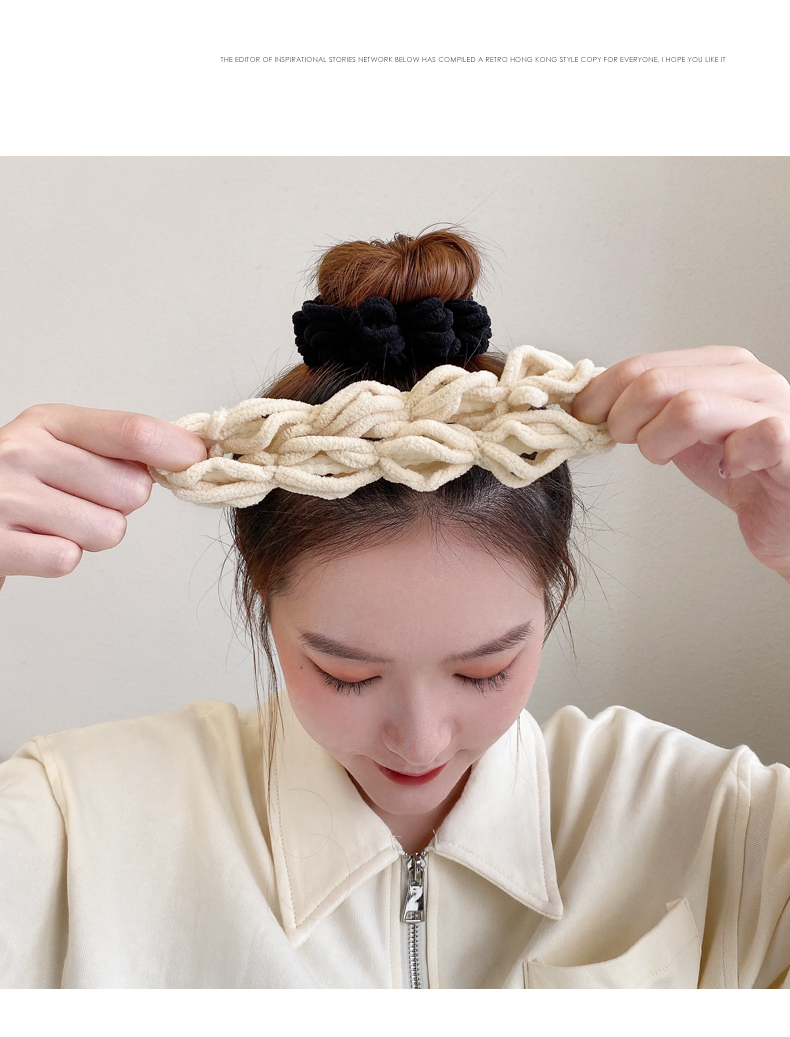 Classic Style Streetwear Solid Color Fabric Hair Tie display picture 3