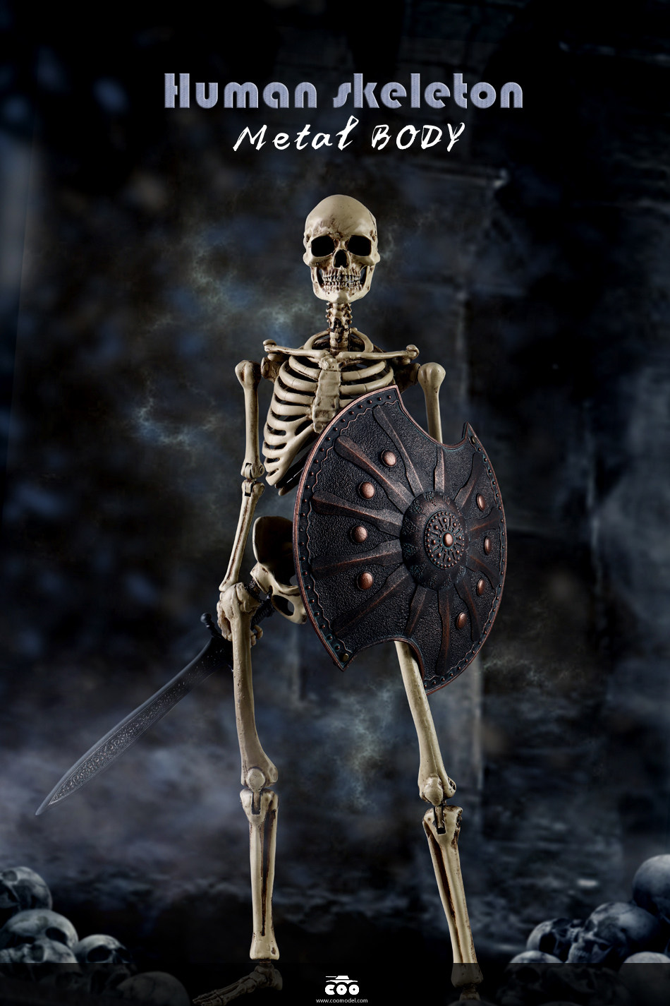 COOMODEL Skull THE HUMAN SKELETON DIECAST ALLOY 1/6 Action Figures