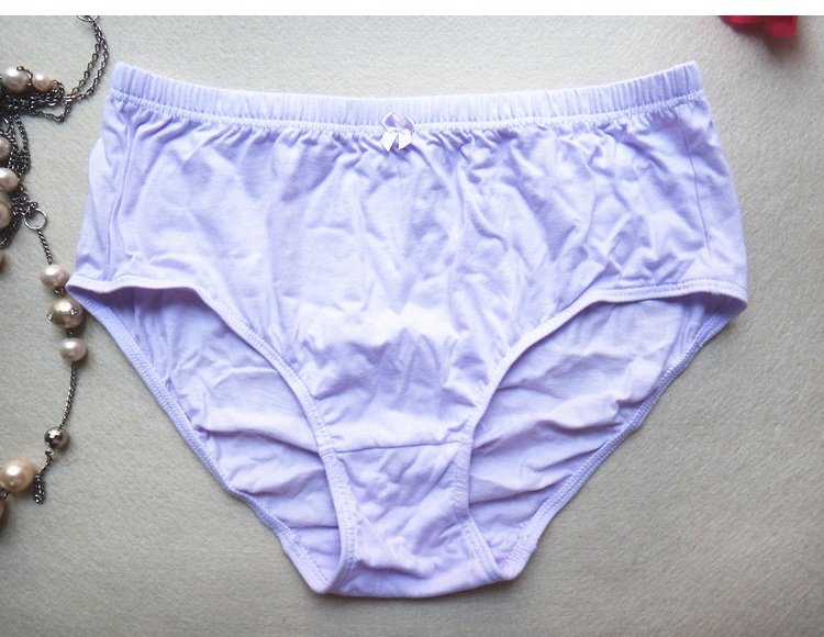 Counter thương hiệu 100% cotton nữ đồ lót Cotton tinh khiết eo cao tăng chất béo Mummy tóm tắt màu rắn - Giữa eo quần lót su nam