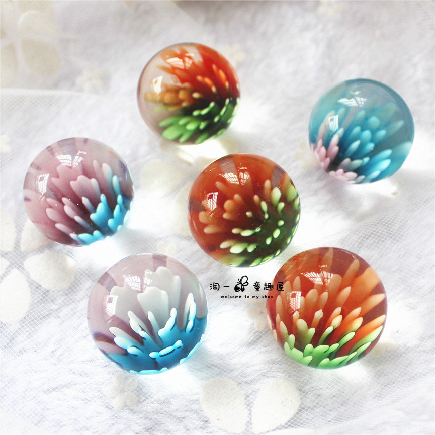 25MM two-color petals pure handmade marbles fish tank gift marbles vase decoration bar table decoration glass