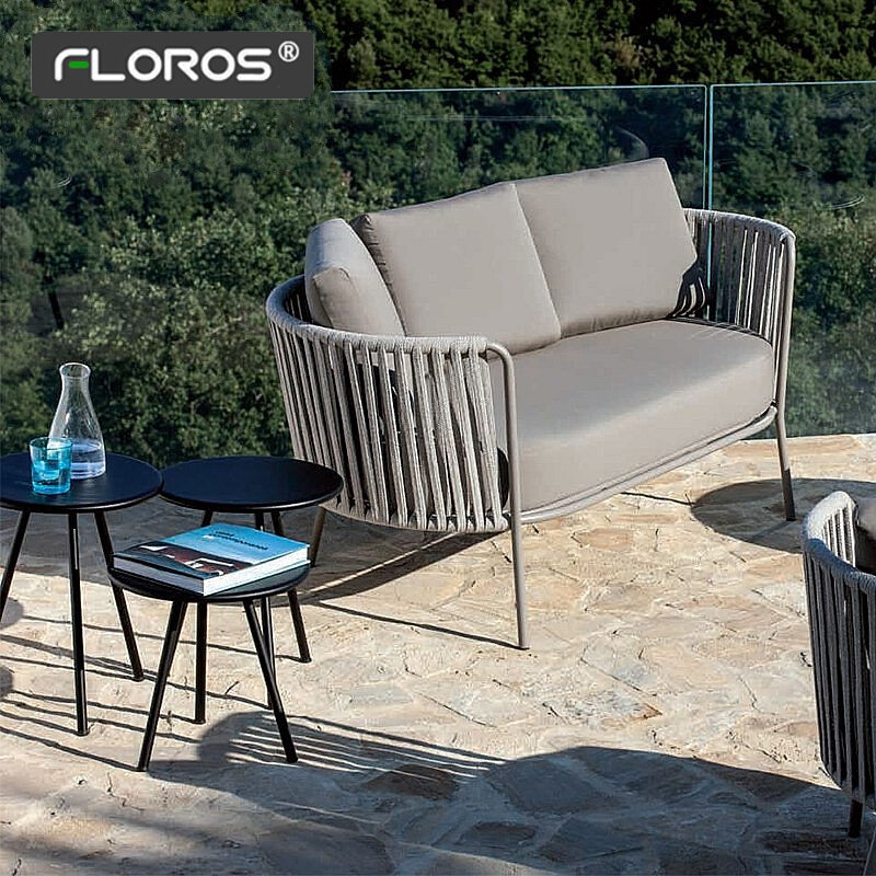 Simple outdoor sofa rattan sofa combination living room rattan chair sofa outdoor courtyard balcony leisure rattan sofa chair