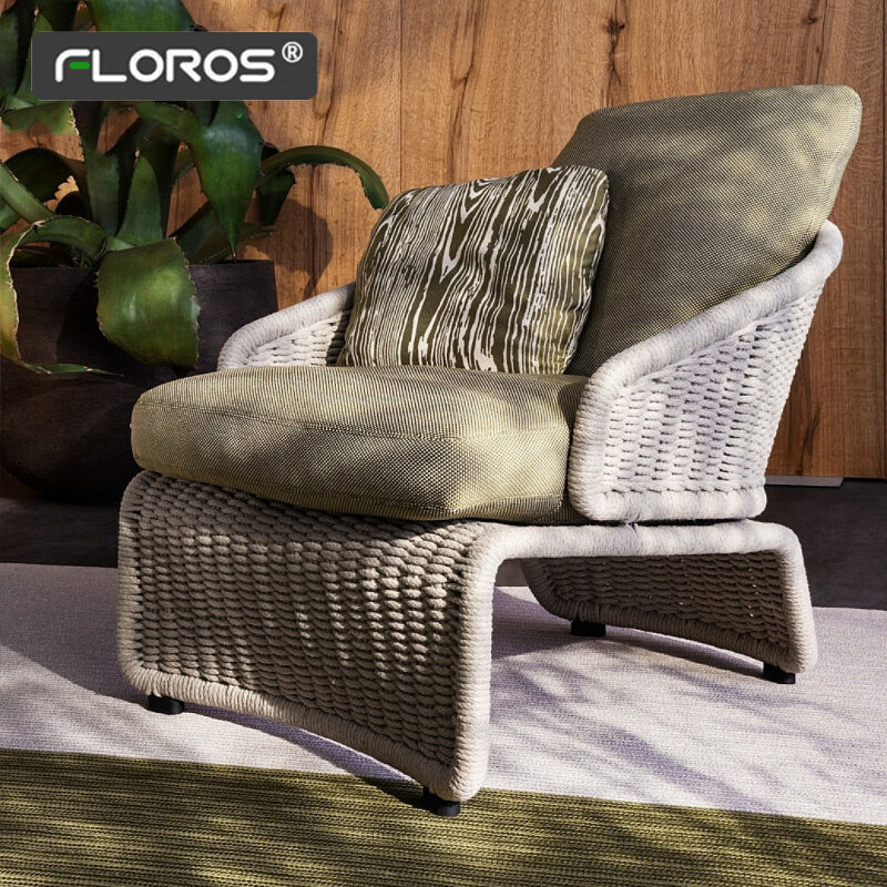 Outdoor rattan sofa modern minimalist leisure sofa designer hotel lobby rattan chair balcony courtyard rattan furniture