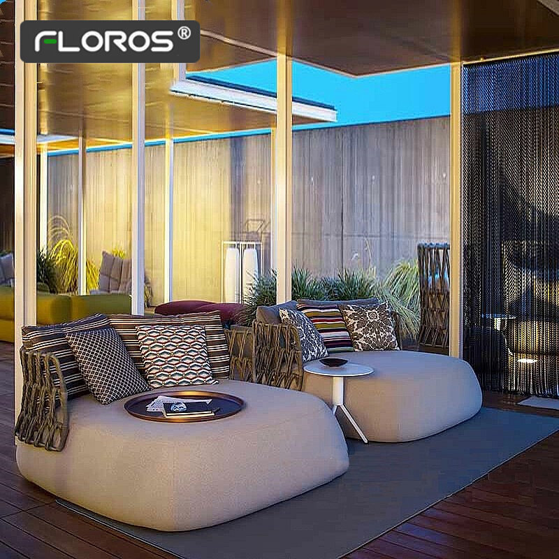 Outdoor creative rattan chair lazy sofa combination set villa courtyard outdoor swimming pool hotel garden