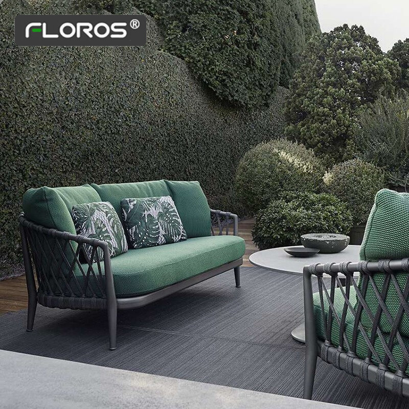 Outdoor rattan sofa rattan chair combination leisure villa living room model room outdoor courtyard terrace designer furniture