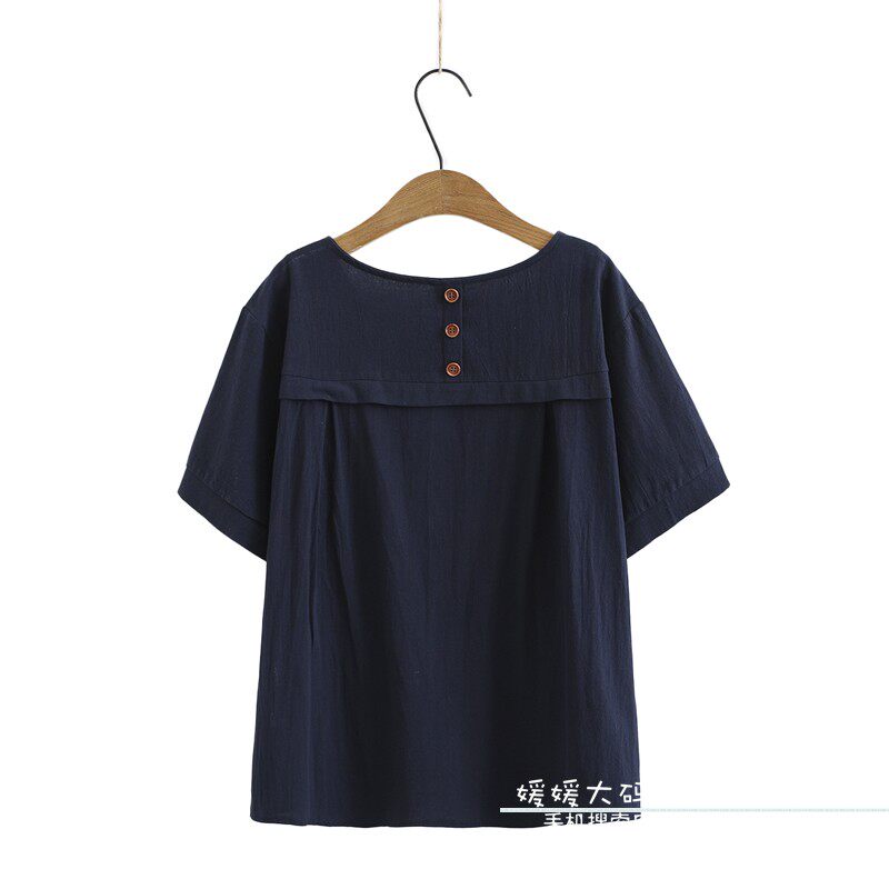 Летняя футболка с круглым воротником, штаны, сезон 2021, в корейском стиле, большой размер, для среднего возраста, оверсайз, свободный крой OTHER / Other 